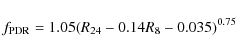 \begin{displaymath}f_{\rm PDR} = 1.05(R_{24}-0.14R_{8}-0.035)^{0.75}
\end{displaymath}