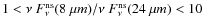 $1< \nu~F^{\rm ns}_{\nu}(8~\mu
m)/\nu~F^{\rm ns}_{\nu}(24~\mu m)<10$