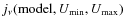 $j_{\nu}({\rm model},U_{\min},U_{\rm max})$
