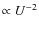$\propto U^{-2}$