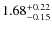 $\rm 1.68^{+0.22}_{-0.15}$