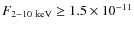 $F_{2{-}10 ~\rm keV}\geq
1.5\times 10^{-11}$