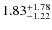 $\rm 1.83^{+1.78}_{-1.22}$