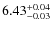 $\rm 6.43^{+0.04}_{-0.03}$