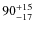 $\rm 90^{+15}_{-17}$