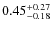 $\rm0.45^{+0.27}_{-0.18}$