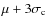 $\mu + 3\sigma_{\rm c}$