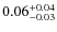 $\rm0.06^{+0.04}_{-0.03}$