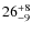 $\rm 26^{+8}_{-9}$
