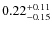$\rm0.22^{+0.11}_{-0.15}$