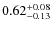 $\rm0.62^{+0.08}_{-0.13}$