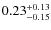 $\rm0.23^{+0.13}_{-0.15}$