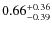 $\rm0.66^{+0.36}_{-0.39}$