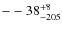 $\rm --38^{+8}_{-205}$