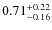 $\rm0.71^{+0.22}_{-0.16}$