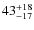 $\rm 43^{+18}_{-17}$
