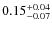 $\rm0.15^{+0.04}_{-0.07}$