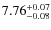 $\rm 7.76^{+0.07}_{-0.08}$