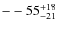 $\rm --55^{+18}_{-21}$