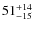 $\rm 51^{+14}_{-15}$