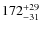 $\rm 172^{+29}_{-31}$