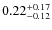 $\rm0.22^{+0.17}_{-0.12}$