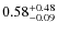 $\rm0.58^{+0.48}_{-0.09}$