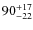 $\rm 90^{+17}_{-22}$