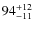 $\rm 94^{+12}_{-11}$