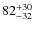 $\rm 82^{+30}_{-32}$