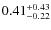 $\rm0.41^{+0.43}_{-0.22}$