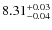 $\rm 8.31^{+0.03}_{-0.04}$