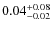 $\rm0.04^{+0.08}_{-0.02}$