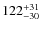 $\rm 122^{+31}_{-30}$