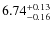 $\rm 6.74^{+0.13}_{-0.16}$