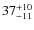 $\rm 37^{+10}_{-11}$