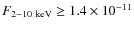 $F_{2{-}10~\rm keV} \geq 1.4\times 10^{-11}$