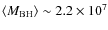 $\langle M_{\rm BH}\rangle \sim 2.2 \times 10^{7}$