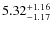$\rm 5.32^{+1.16}_{-1.17}$