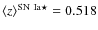 $\langle z\rangle^{\rm SN~Ia\star}=0.518$