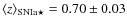 $\langle z\rangle_{\rm SNIa\star}=0.70\pm0.03$