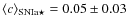 $\langle c\rangle_{\rm SNIa\star}=0.05\pm 0.03$