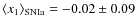 $\langle x_1\rangle_{\rm SNIa}=-0.02\pm 0.09$