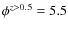 $\phi^{z>0.5}=5.5$