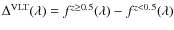 $\Delta^{\rm VLT}(\lambda)=f^{z\geq 0.5}(\lambda)-f^{z<0.5}(\lambda)$