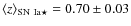 $\langle z\rangle_{\rm SN~Ia\star}=0.70\pm 0.03$