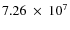 $7.26~\times~10^7$