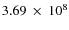 $3.69~\times~10^8$