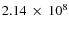 $2.14~\times~10^8$