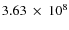 $3.63~\times~10^8$